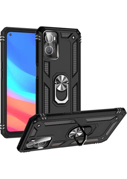 Oppo A96 4g Uyumlu Kılıf Zore Vega Kapak, Siyah