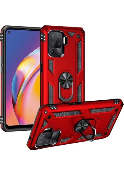 Oppo Reno 5 Lite Uyumlu Kılıf Zore Vega Kapak, Kırmızı