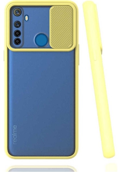 Realme 5i Uyumlu Kılıf Zore Lensi Kapak, Sarı