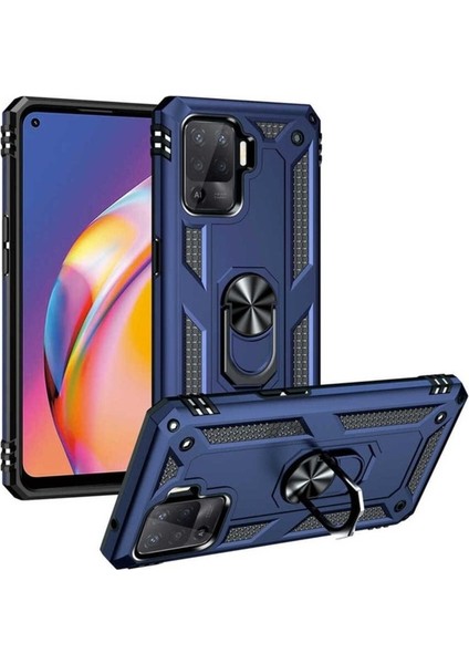 Oppo Reno 5 Lite Uyumlu Kılıf Zore Vega Kapak, Mavi