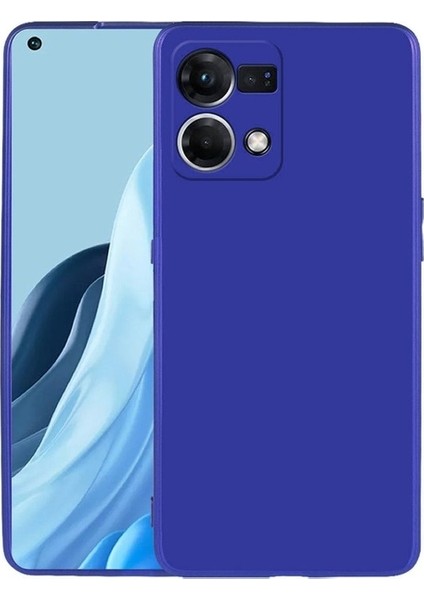 Oppo Reno 7 4g Uyumlu Kılıf Zore Premier Silikon Kapak, Saks Mavi