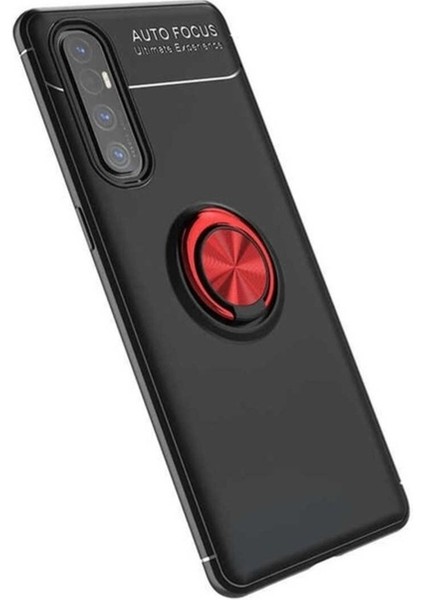 Oppo Reno 3 Pro 5g Uyumlu Kılıf Zore Ravel Silikon Kapak, Siyah-Kırmızı