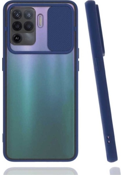 Oppo Reno 5 Lite Uyumlu Kılıf Zore Lensi Kapak, Lacivert