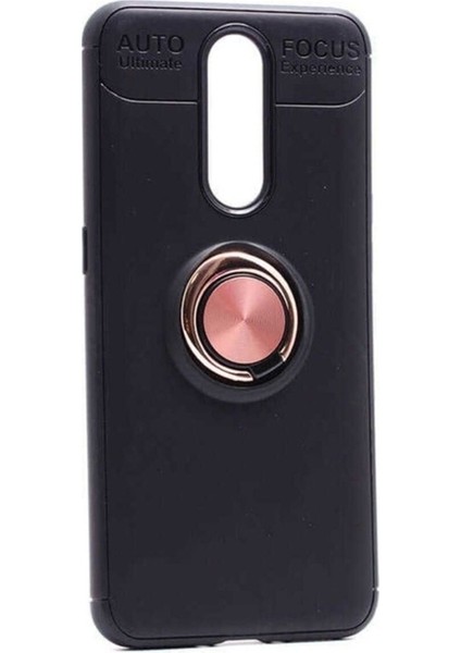 Oppo RX17 Pro Uyumlu Kılıf Zore Ravel Silikon Kapak, Siyah-Rose Gold