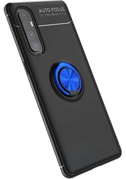 Oppo Reno 3 Pro 5g Uyumlu Kılıf Zore Ravel Silikon Kapak, Siyah-Mavi