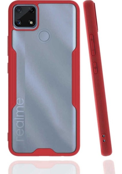 Realme C25 Uyumlu Kılıf Zore Parfe Kapak, Kırmızı