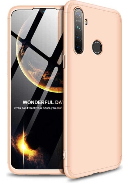 Realme 5 Uyumlu Kılıf Zore Ays Kapak, Gold
