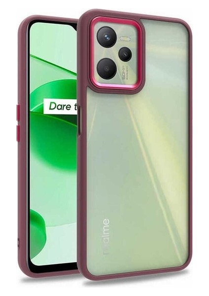 Realme C35 Uyumlu Kılıf Zore Flora Kapak, Kırmızı