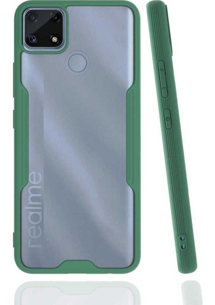 Realme C25 Uyumlu Kılıf Zore Parfe Kapak, Koyu Yeşil