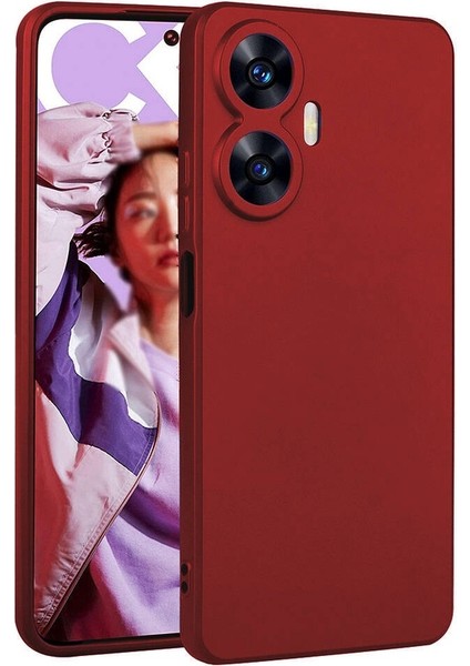 Realme C55 Uyumlu Kılıf Zore Premier Silikon Kapak, Kırmızı