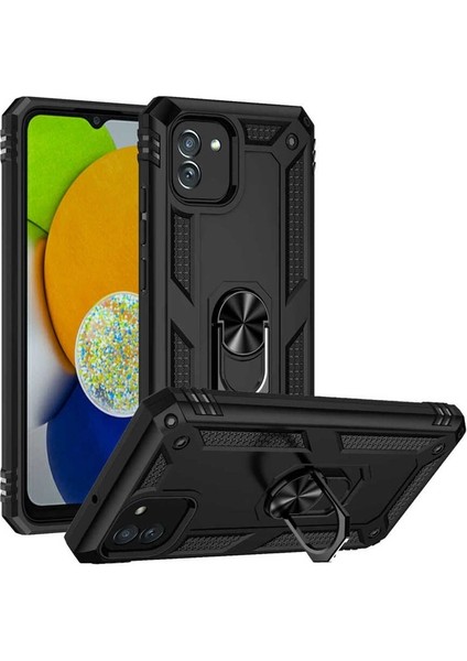 Samsung Galaxy A03 Uyumlu Kılıf Zore Vega Kapak, Siyah