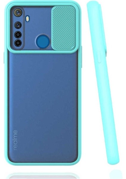 Realme 5i Uyumlu Kılıf Zore Lensi Kapak, Turkuaz