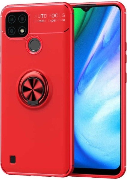 Realme C25 Uyumlu Kılıf Zore Ravel Silikon Kapak, Kırmızı