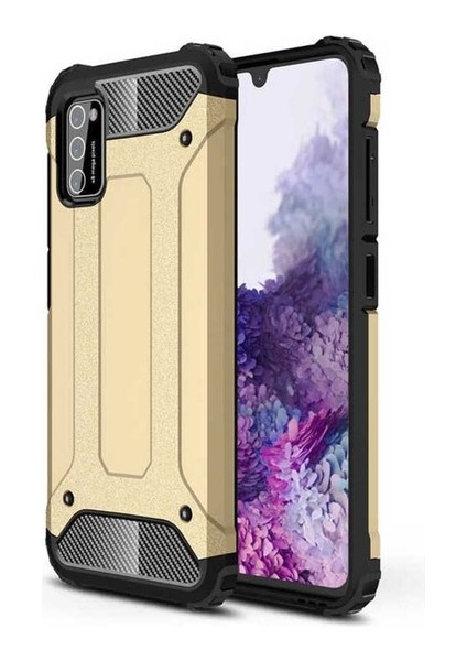 Samsung Galaxy A02S Uyumlu Kılıf Zore Crash Silikon Kapak, Gold