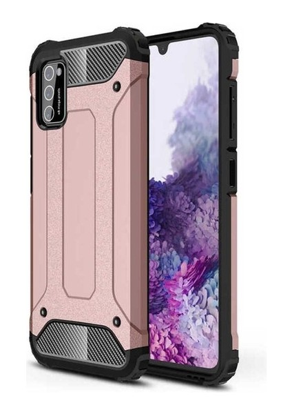 Samsung Galaxy A02S Uyumlu Kılıf Zore Crash Silikon Kapak, Rose Gold