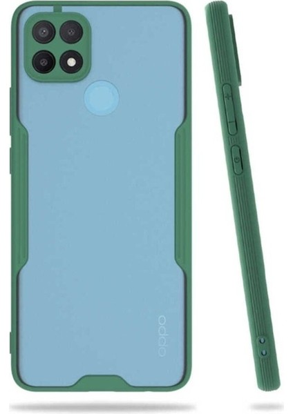 Oppo A15S Uyumlu Kılıf Zore Parfe Kapak, Koyu Yeşil