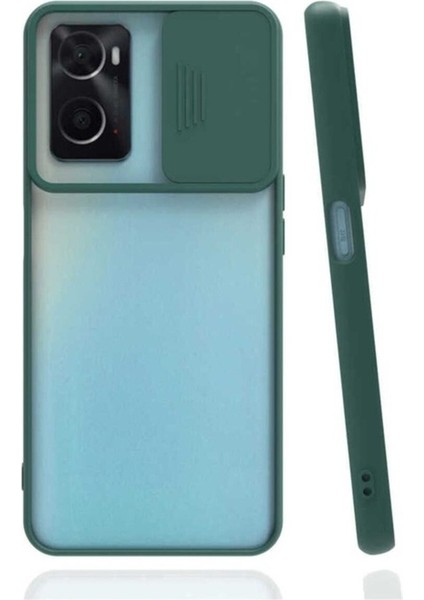 Oppo A76 Uyumlu Kılıf Zore Lensi Kapak, Koyu Yeşil