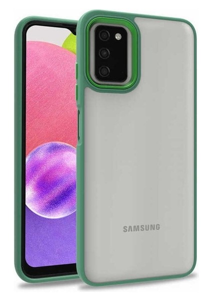 Samsung Galaxy A03S Uyumlu Kılıf Zore Flora Kapak, Yeşil