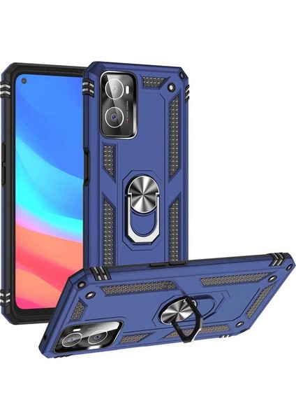 Oppo A96 4g Uyumlu Kılıf Zore Vega Kapak, Mavi