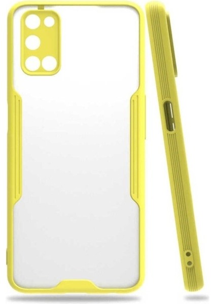 Oppo A92 Uyumlu Kılıf Zore Parfe Kapak, Sarı