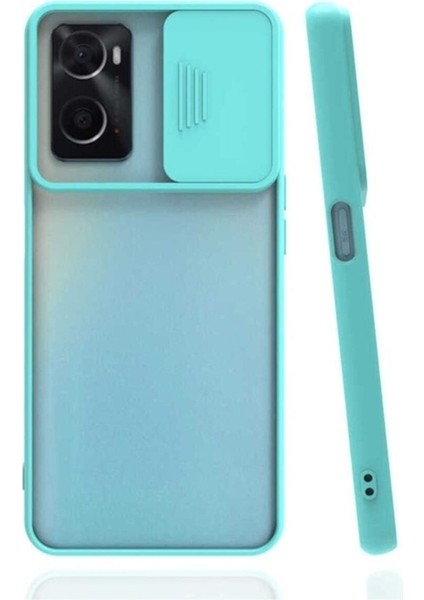 Oppo A96 4g Uyumlu Kılıf Zore Lensi Kapak, Turkuaz