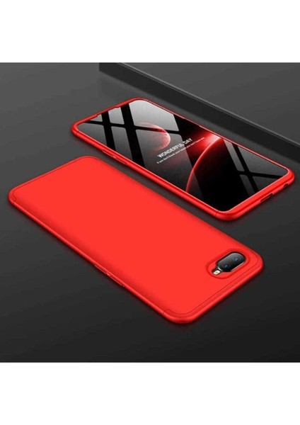 Oppo Ax7 Uyumlu Kılıf Zore Ays Kapak, Kırmızı