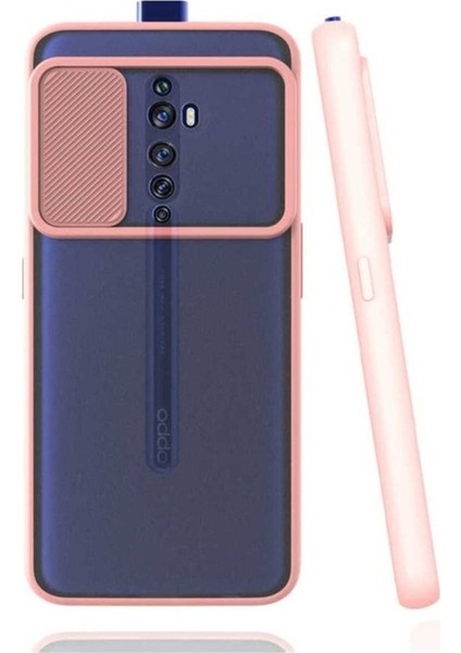Oppo Reno 2z Uyumlu Kılıf Zore Lensi Kapak, Pembe Açık