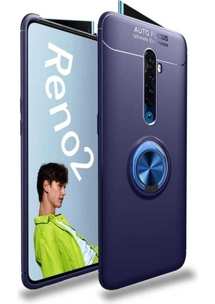 Oppo Reno 2z Uyumlu Kılıf Zore Ravel Silikon Kapak, Mavi