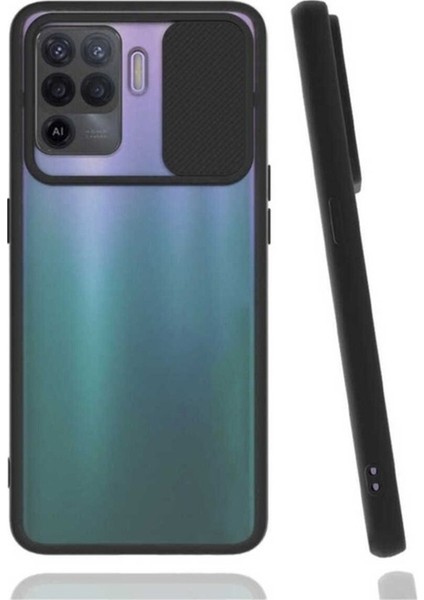 Oppo Reno 5 Lite Uyumlu Kılıf Zore Lensi Kapak, Siyah