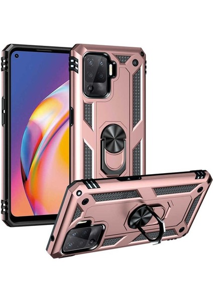 Oppo Reno 5 Lite Uyumlu Kılıf Zore Vega Kapak, Rose Gold