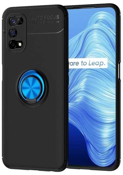 Realme 7 Pro Uyumlu Kılıf Zore Ravel Silikon Kapak, Siyah-Mavi