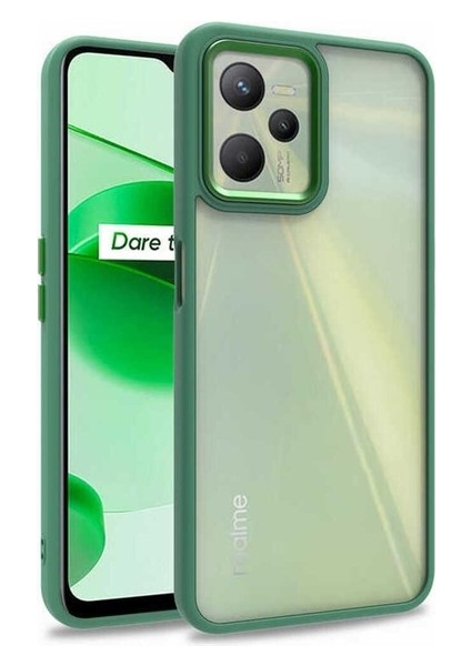 Realme C35 Uyumlu Kılıf Zore Flora Kapak, Yeşil