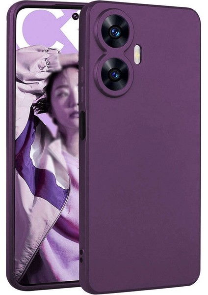 Realme C55 Uyumlu Kılıf Zore Premier Silikon Kapak, Mürdüm