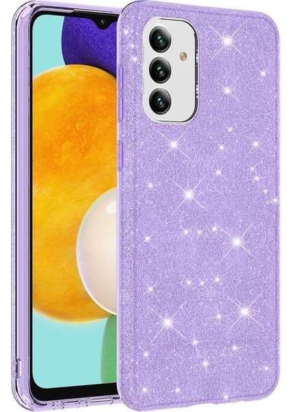 Samsung Galaxy A04S Uyumlu Kılıf Zore Shining Silikon, Mor