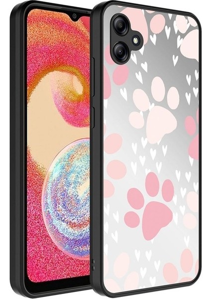 Samsung Galaxy A04E Uyumlu Kılıf Aynalı Desenli Kamera Korumalı Parlak Zore Mirror Kapak, Pati