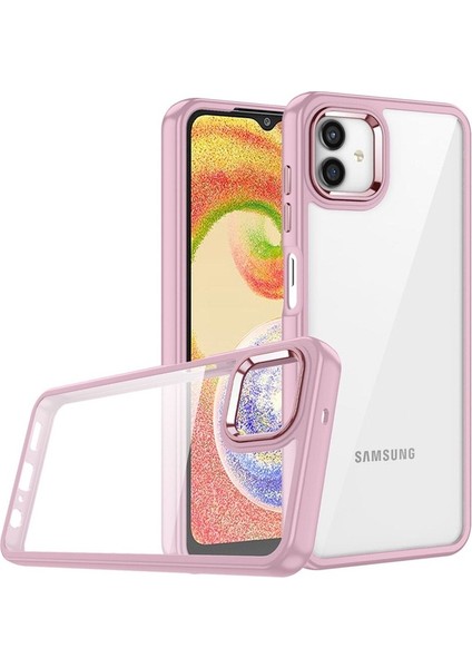 Samsung Galaxy A04E Uyumlu Kılıf Zore Flora Kapak, Rose Gold