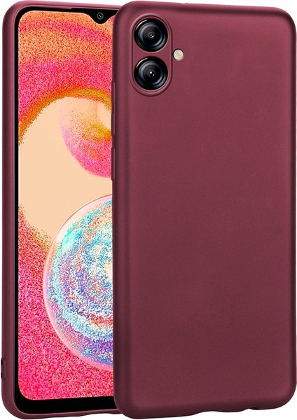 Samsung Galaxy A04E Uyumlu Kılıf Zore Premier Silikon Kapak, Mürdüm