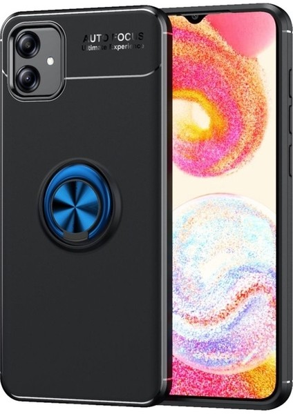 Samsung Galaxy A04E Uyumlu Kılıf Zore Ravel Silikon Kapak, Siyah-Mavi