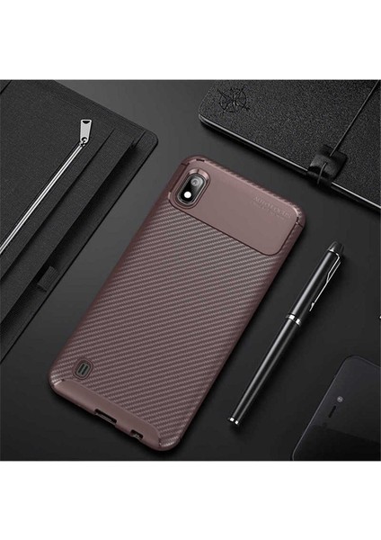Samsung Galaxy A10 Uyumlu Kılıf Zore Negro Silikon Kapak, Kahverengi