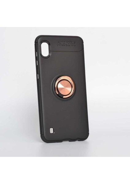 Samsung Galaxy A10 Uyumlu Kılıf Zore Ravel Silikon Kapak, Siyah-Rose Gold