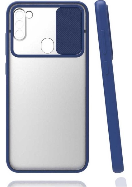 Samsung Galaxy A11 Uyumlu Kılıf Zore Lensi Kapak, Lacivert