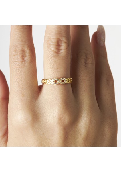 Sonsuzluk Desenli Taşlı Yüzük modelleri