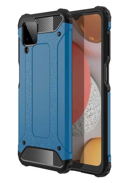 Samsung Galaxy A12 Uyumlu Kılıf Zore Crash Silikon Kapak, Mavi