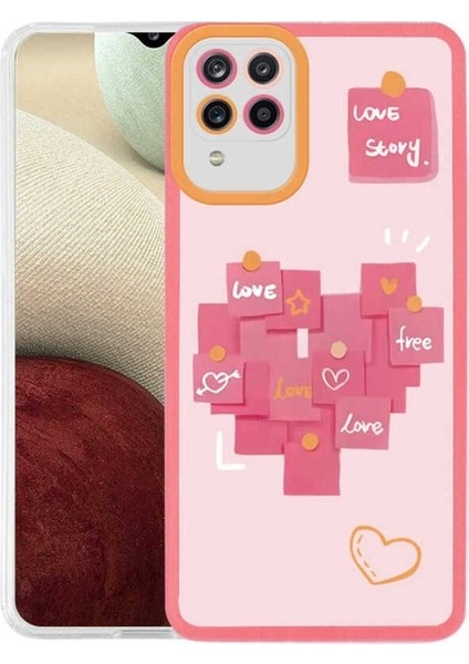 Samsung Galaxy A12 Uyumlu Kılıf Zore M-Fit Desenli Kapak, Love Story No2