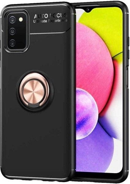 Samsung Galaxy A03S Uyumlu Kılıf Zore Ravel Silikon Kapak, Siyah-Rose Gold