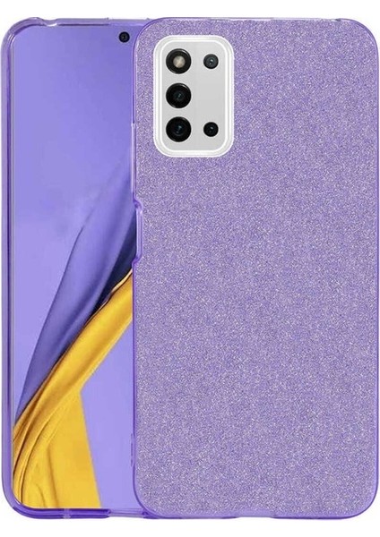 Samsung Galaxy A03S Uyumlu Kılıf Zore Shining Silikon, Mor