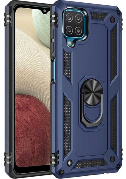 Samsung Galaxy A12 Uyumlu Kılıf Zore Vega Kapak, Mavi