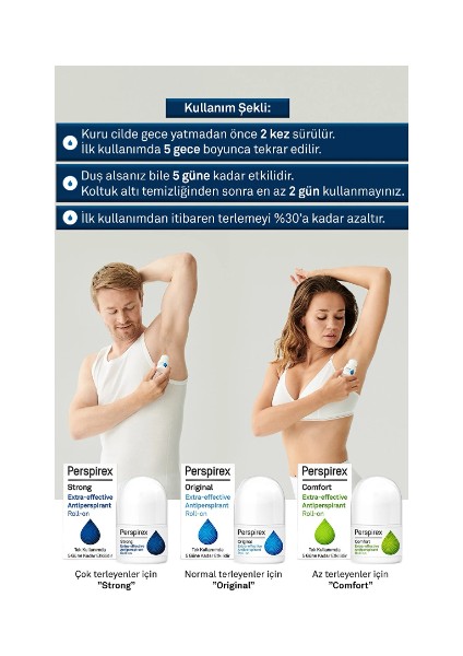 Güçlü Terleme Önleyici 2'li ve Antiperspirant Roll-On 20 ml