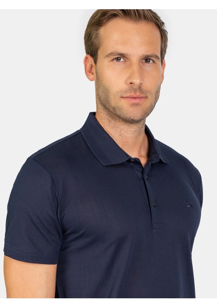 Erkek Regular Fıt Polo Yaka Tişört-Lacivert