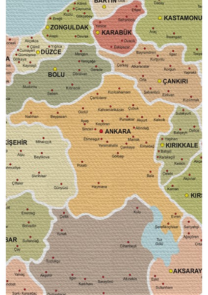 Duvar Örtüsü Detaylı Güncel Türkiye Haritası Kaliteli Kanvas Duvar Halısı